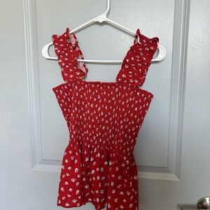 Red Scrunch Tank Top